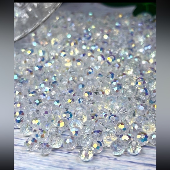 200 Multi Faceted Briollete Rondelle Crystal Glass Beads Jewelry Making DIY lot - Picture 6 of 12